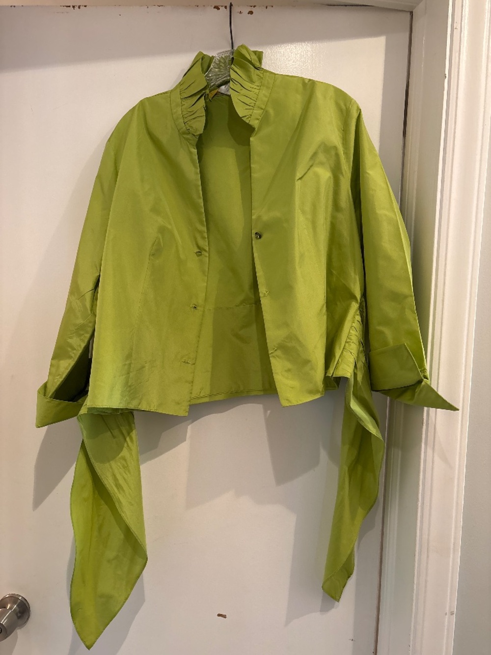 Fun lime green silk shirt! Size 14